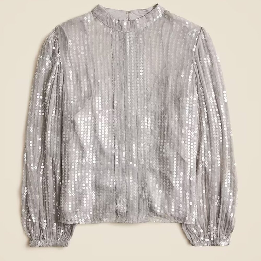 Sequin mockneck top Black M